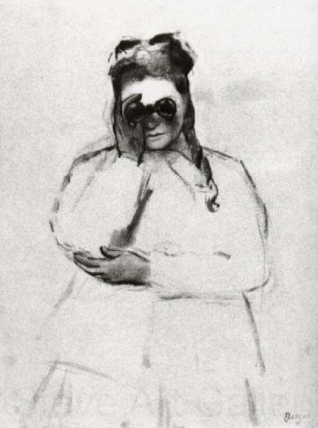 Edgar Degas Young woman with field glasses